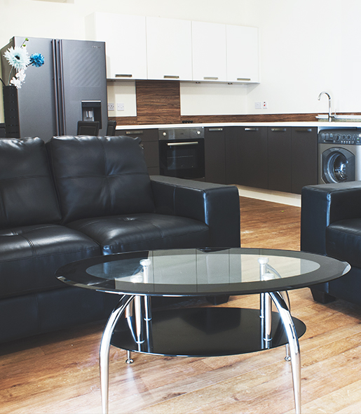 Close Up of Seating and Kitchen Area Huddersfield Accommodation